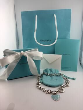 Tiffany & Co. Return to Tiffany Heart Tag 16 in Toggle Closure Necklace with...